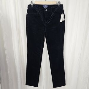 Talbots Simply Flattering 5-Pocket Straight Corduroy pant in black size 4 NWT